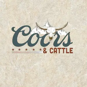 Coors & Cattle Skull Sticker – Rustic Western Cow Skull & Mountains Design, Vinyl Sticker