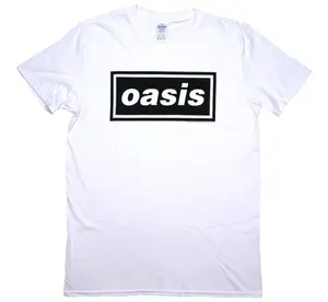 Oasis Band Decca Logo White T-Shirt Cotton Casual