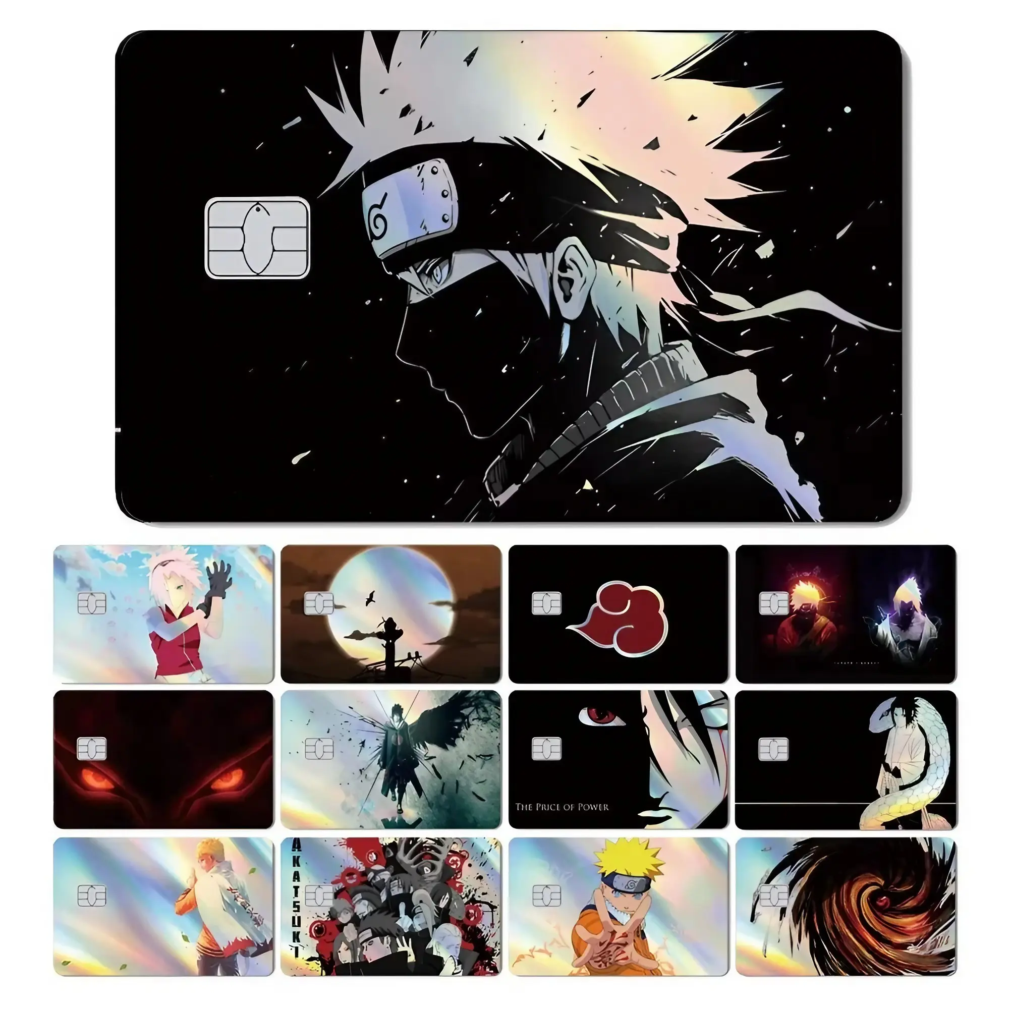 N-NARUTO Anime Credit Card Sticker | Japanese Style Premium Vinyl Matte Glitter Card Decal | Gift for Fans