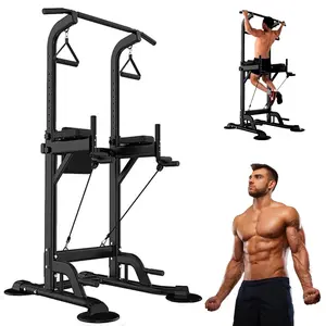 Leasbar Power Tower Pull Up Bar for Home Gym，Multi Functional Dip Bar Station，Adjustable Height Workout Dip Station Strength Training Fitness Equipment