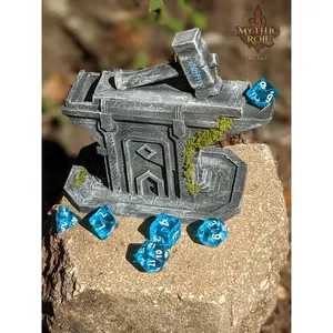 Dwarven Hammer & Anvil 3D Printed Dice Jail | RPG Dice Vault | D20 Box | Dwarven Cosplay | DnD Player Gift - Forge your destiny!