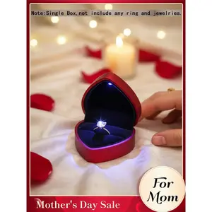 Day Gift Jewelry Box with Light, Ring Box for Valentine's Day, Gift Packaging for Weddings and Anniversaries
