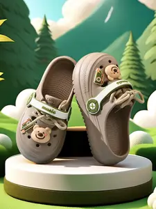 Women's Cute Bear Design Clogs, Casual Comfortable Breathable Non-slip Clogs, Fashionable Shoes for Indoor & Outdoor Wear