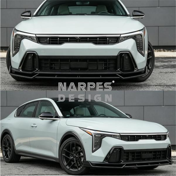 NARPES Front Lip Splitter Spoiler for KIA K4 GT-Line 2025 2026 Accessories,3PCS Body Kit, Drill mount, Durable PP construction, impact-proof & scratch-proof, Upgrade bumper, Sporty style protection, Automotive, Car Accessories