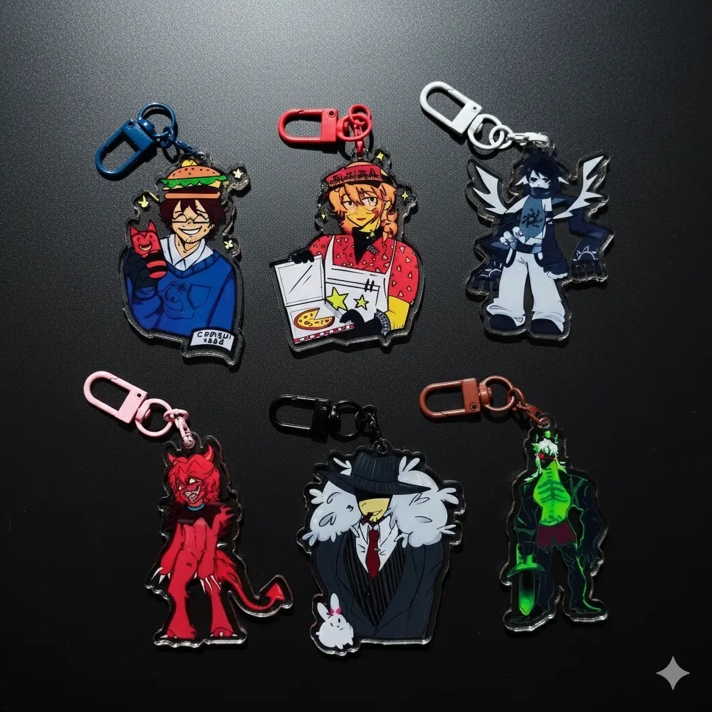 rayne futurekiller レイン　フィーチャーキラー Forsaken Keychain, Acrylic Keychain,Two Time, Azure, Elliot,007n7