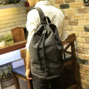 Drawstring Canvas Backpack