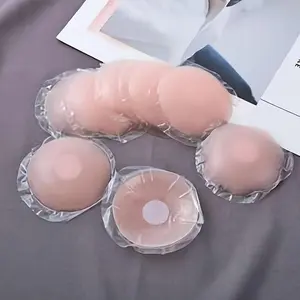 5 Pairs of Reusable Silicone Nipple Covers, Soft Women’s Strapless Bra Petals, Lifting and Supportive Adhesive Breast Pasties for All Occasions