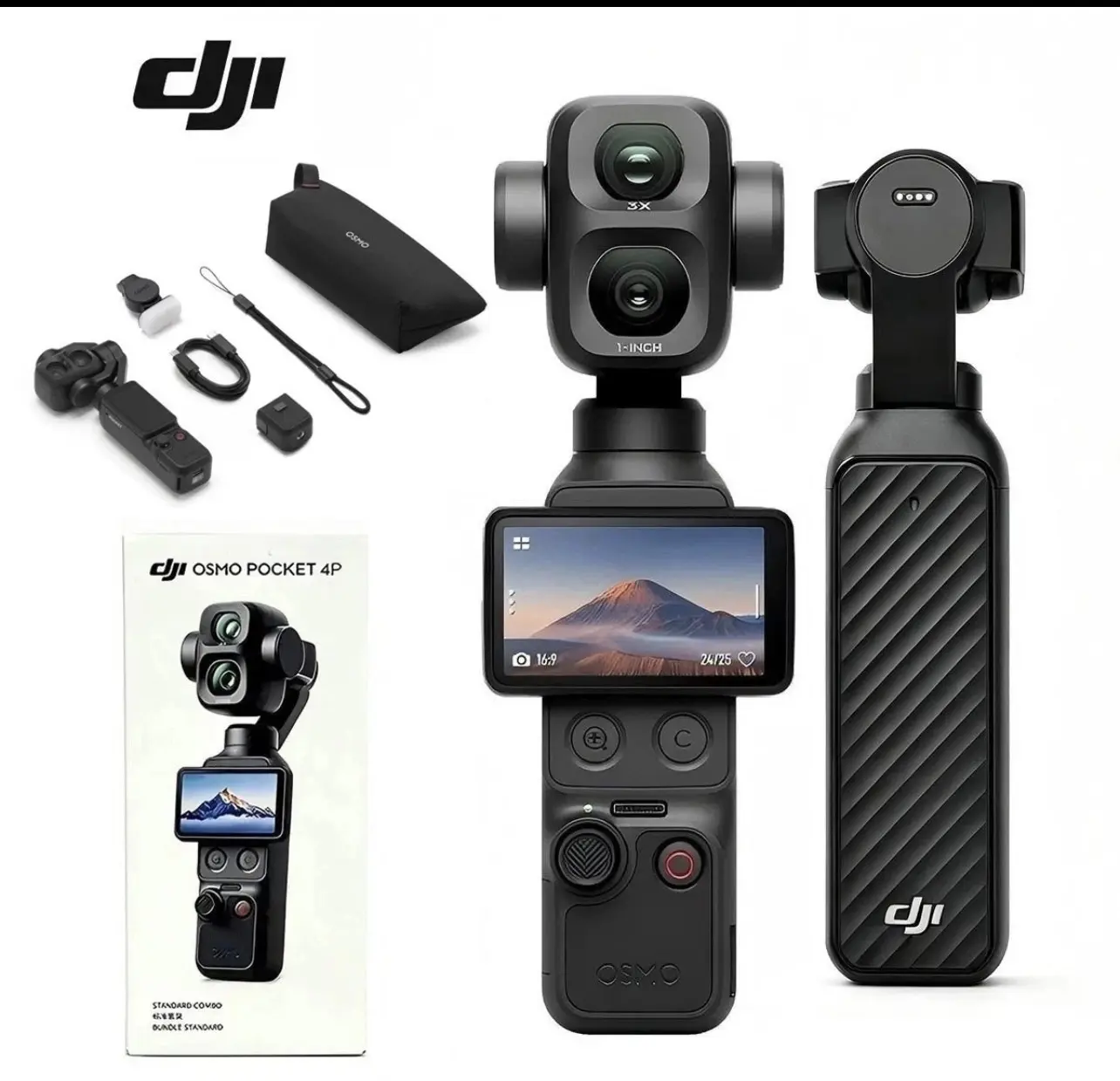 DJI Pocket Four pro (4P) Standard Dual 1" Cam 3x Zoom 17-Stop 4K/240fps Cinema