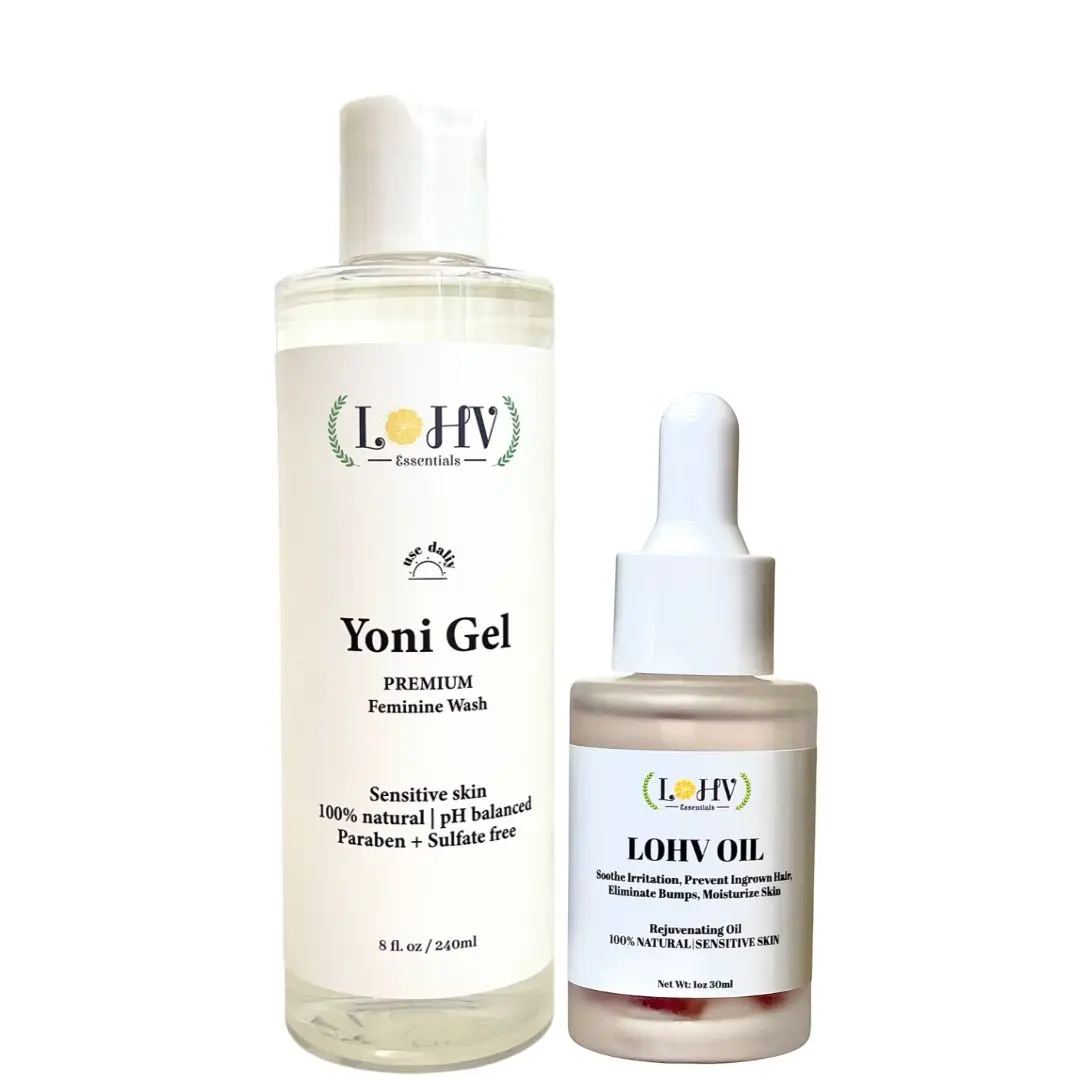 Effective Results Bundle: Premium LOHV YONI GEL feminine wash & LOHV ROSE OIL Bundle Full-Size