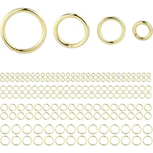 Alexcraft 14k Gold Plated Jump Rings 900PCS 4/6/8/10 mm Gold Jump Rings Strong Open Ring Bulk for Necklace Bracelet Earrings Jewelry Making
