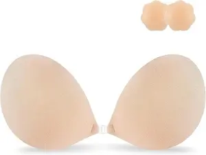 Super Thin Sticky Seamless Invisible Push up Self Adhesive Bra Backless Breast Lift Bra Reusable