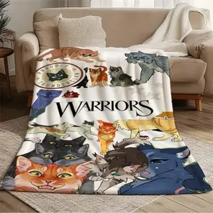 Warriors Book Characters Plush Fleece Blanket - All-Season Soft Flannel Bedspread with Warrior Cats (Leoponet, Squirrelflight, Thistleclaw, etc.) - Hypoallergenic & Tear, Resistant - Perfect Gift For Fans, Christmas, Birthdays - Ideal For Home
