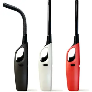 Waveports Refillable Butane Candle Lighters, 3 Pack Multi-Purpose Reusable Lighter with Soft Flame for Candle Camping Fireplace Party BBQ Grill(No Fuel)