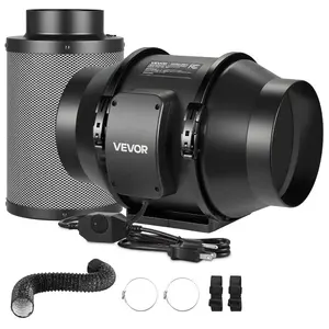 VEVOR 6 Air Filtration Kit, 180 CFM Inline Duct Fan with Speed Controller, Carbon Filter Ducting Ventilation System for Heating Cooling Booster, Grow Tents, Hydroponics