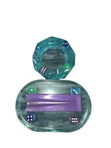 Ashtray Holder Set with Decorative Dice for Jewelry and Soap Dish Versatile Usage in Bathroom or Vanity Practical and Elegant Home Accessory