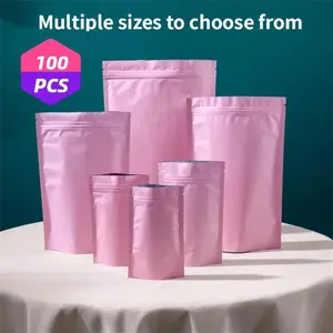 100pcs Reusable Sealed Zipper Bags, Home Packaging Supplies, Non-Transparent Storage Bags for Snacks Nuts Jewelry