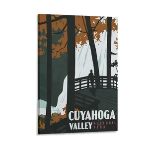 Cuyahoga National Park Posters & Prints Vintage National Parks Poster Poster Canvas Wall Art For Bedroom Decor Bar Office Room Decor Gift