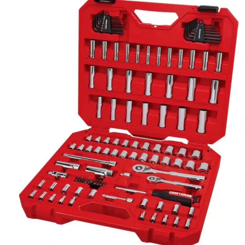 CRAFTSMAN 105-Piece Metric and SAE Mechanic Hand Tool Kit Set, Hardened Steel Long-Lasting Tools with Hard Case, for Engines Maintenance & DIY Enthusiasts, All-Season Use