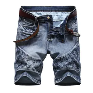 Men's Casual Denim Shorts Classic Fit Stretch Jeans Biker Shorts