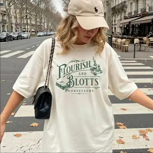 Flourish and Blotts Comfort Colors/Gildan Shirt, Wizard Shirts, Vacation Tshirt, Magic School Tee, Wizard School Tees, Potterhead Gift Wizard Movie