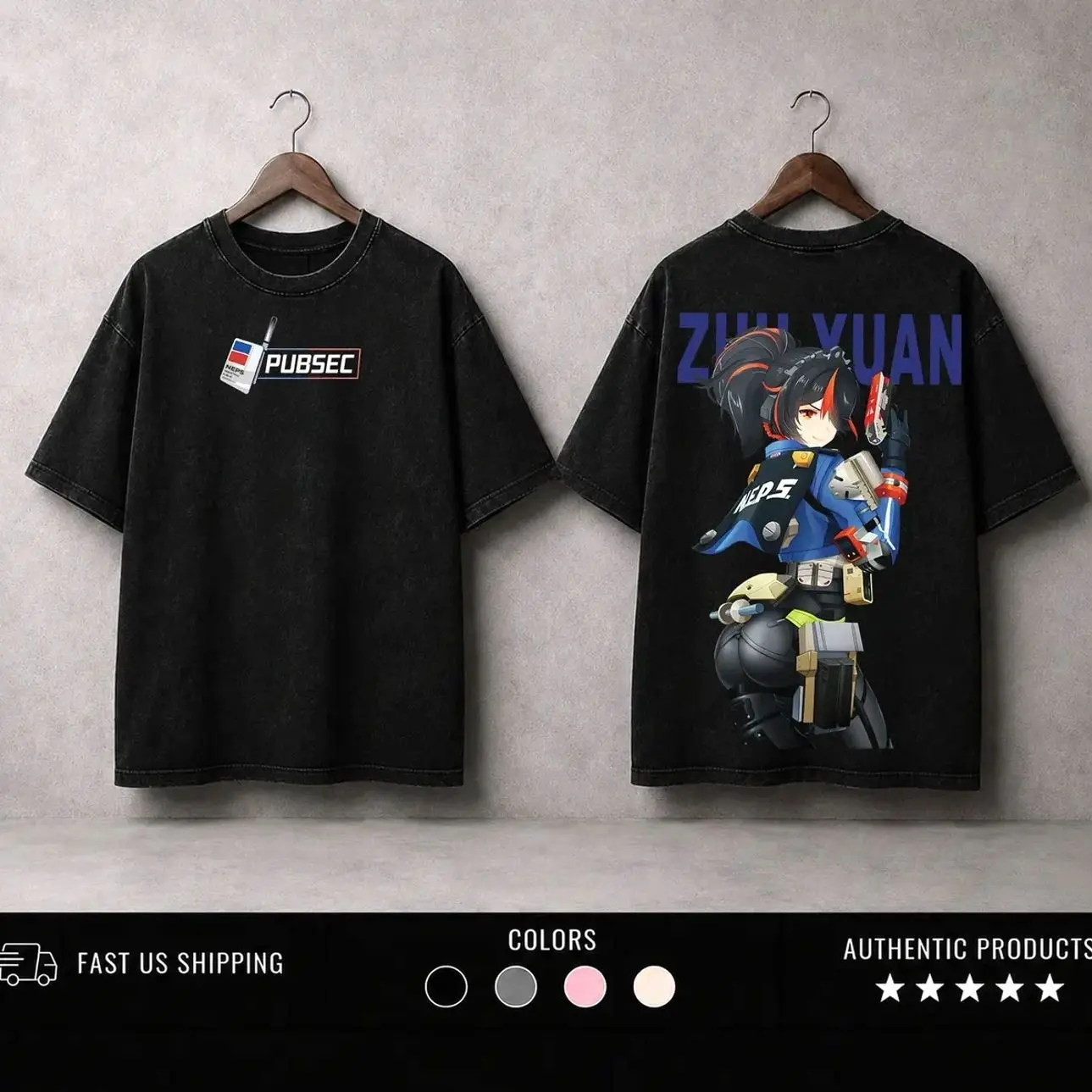 Zhu Yuan- Zenless Zone Zero Washed Tshirt, Sweatshirt, Hoodie ZZZ game Oversize 2 Sided Cotton unisex graphic Tshirt, game movie Tops graphic tee, HQ4