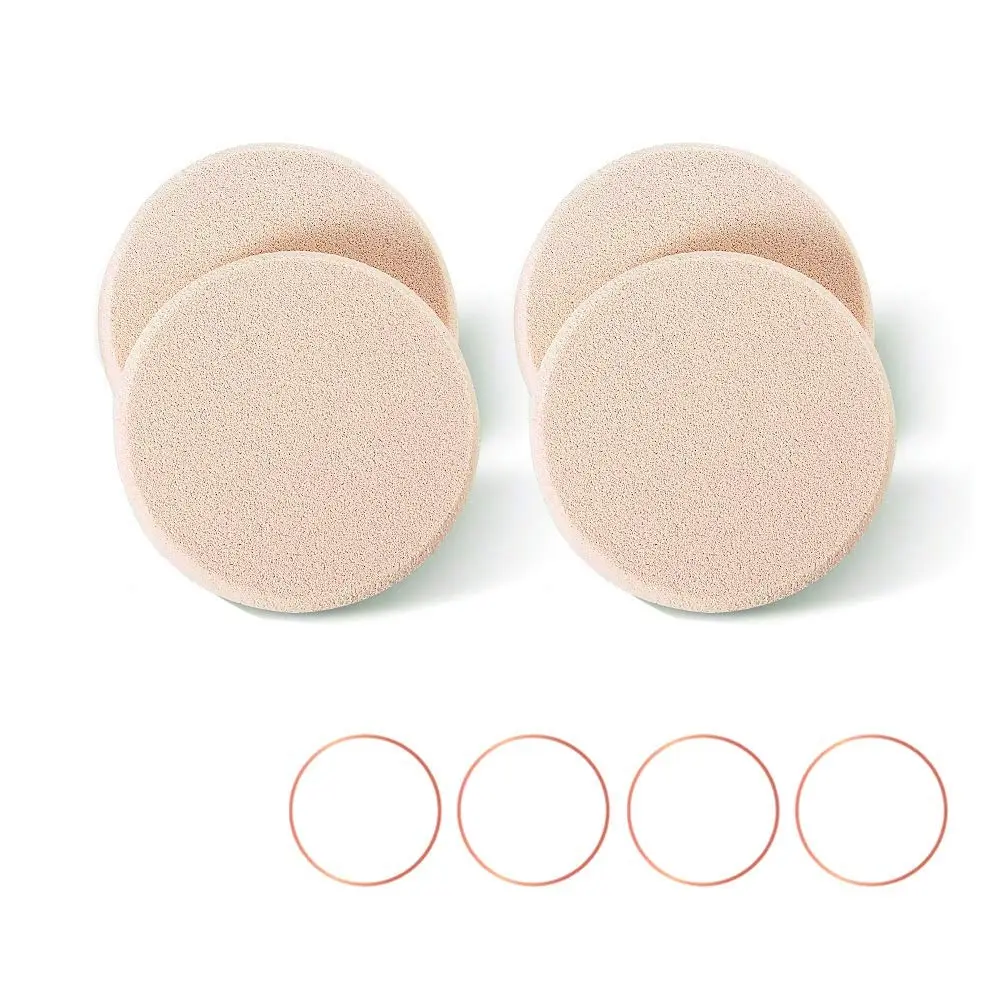 4-Pack Round Makeup Sponges, Reusable Beauty Products for Foundation & Compact Powder Application, Gentle on Sensitive Skin, Soft Lightweight Blender with Antioxidants for Flawless Daily Care Finish, Smoothing