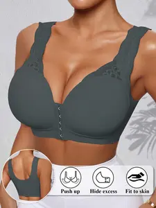 Women's Solid Color Yoga Sports Bra, Comfortable Daily Underwear, Breathable Design, Perfect Fit for Everyday Wear, Ideal for Active Lifestyle