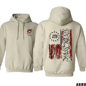 1776 We The People Hoodie – Grunge American Flag & 13 Stars Unisex Patriotic Pullover For Men & Women Trendy Gift For Hoodied Sweaters All Genders
