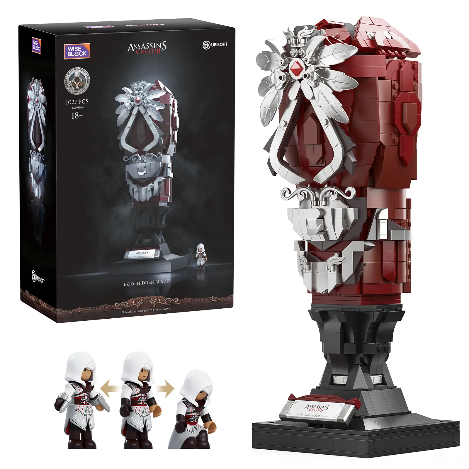 WISE BLOCK Assassin’s Creed II Ezio Hidden Blade Building Set, Bring a Legendary Assassin’s Weapon to Life, Premium Collectible Display Model, Brick Gift for Adult Fans Ages 18+, HA395104