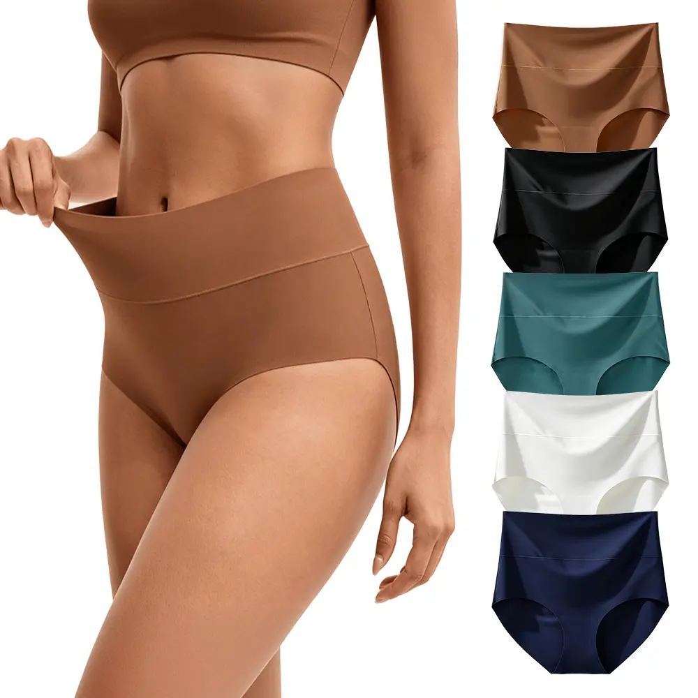 Women's Comfort High Waist Briefs, 5-Pack Full Coverage Panties for Women, Buttery Soft Breathable Everyday Underwear with Extended Crotch, Individually Packaged, S-3XL