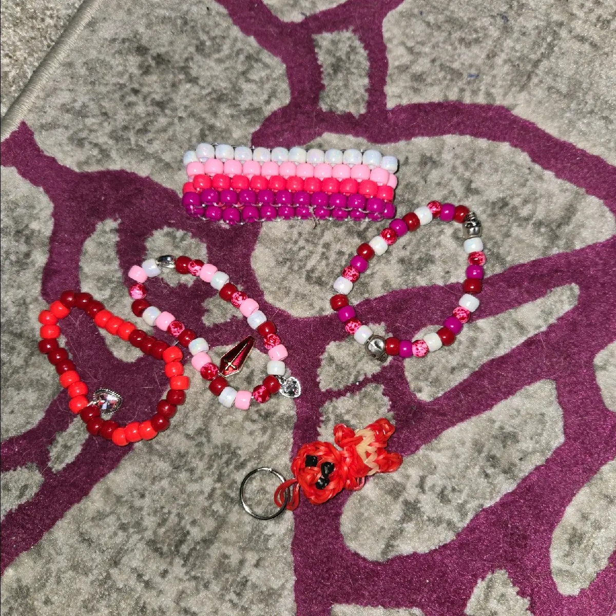 red and pink kandi