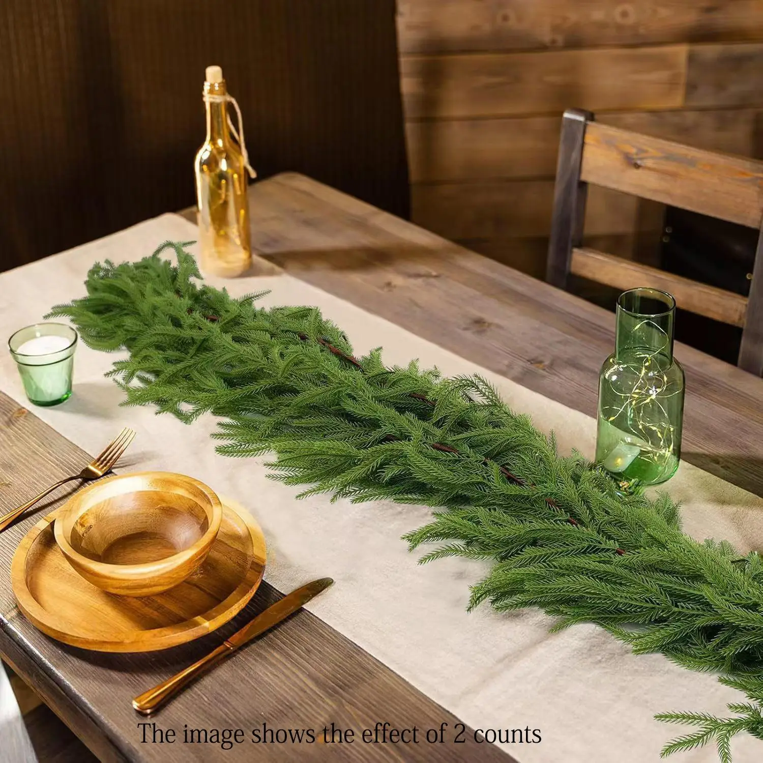 Christmas Artificial Pine Needles, 1 Count 180cm Faux Pine Needles, Fake Pine Needles, Decorative Plants for Home Decor, Party Decor, Festival Decor,