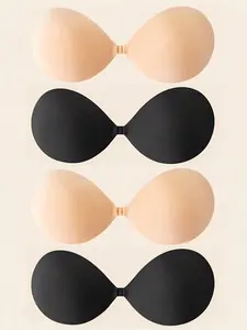 2Pcs Strapless Sticky Bra Push Up Invisible Stick On Bra Adhesive Bras For Women Backless Dress Reusable Seamless Look