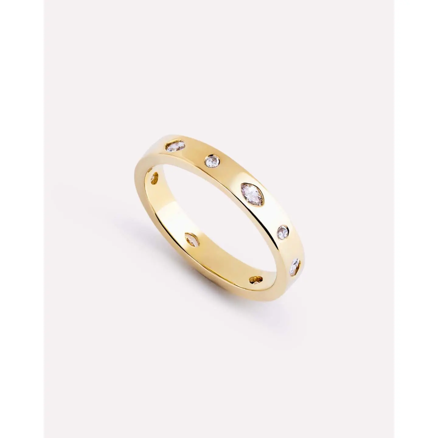 Gold Band Ring - Selena Marquise Ring