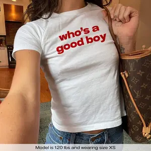 Who's A Good Boy Y2k Baby Tee Y2k Shirt Funny Shirt Trendy Baby Tee Music Concert Shirt Coquette Baby Tee 90s Aesthetic Baby Tee Shirt Gift