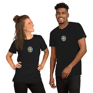 LLCFI_Logo Fitted Short Sleeve Crew Neck Casual Cartoon Summer T-Shirt 100% Combed Ring-Spun Cotton Medium Length