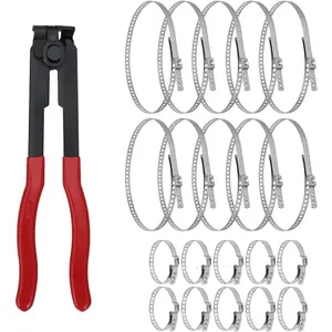 CV Joint Axle Boot Clamp Pliers Tool for Auto ATV with 20 Crimp Bands Ear Type Extension for Most Cars