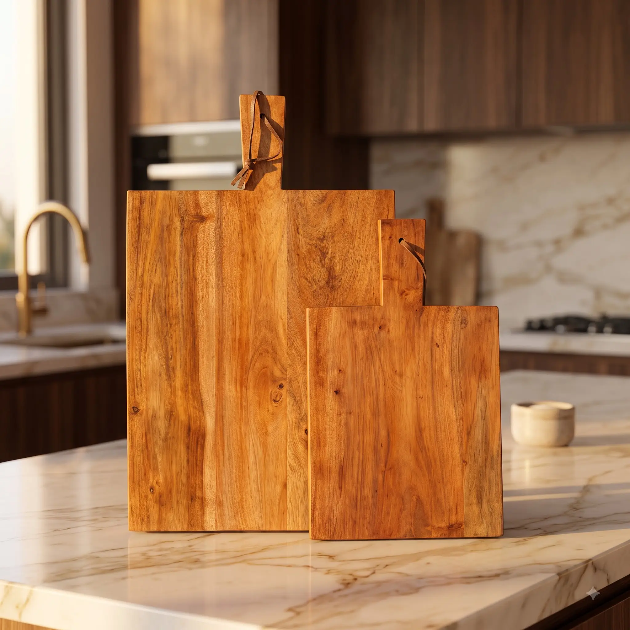 Handcrafted Acacia Wood Cutting Board: Rustic Kitchen & Serving Board