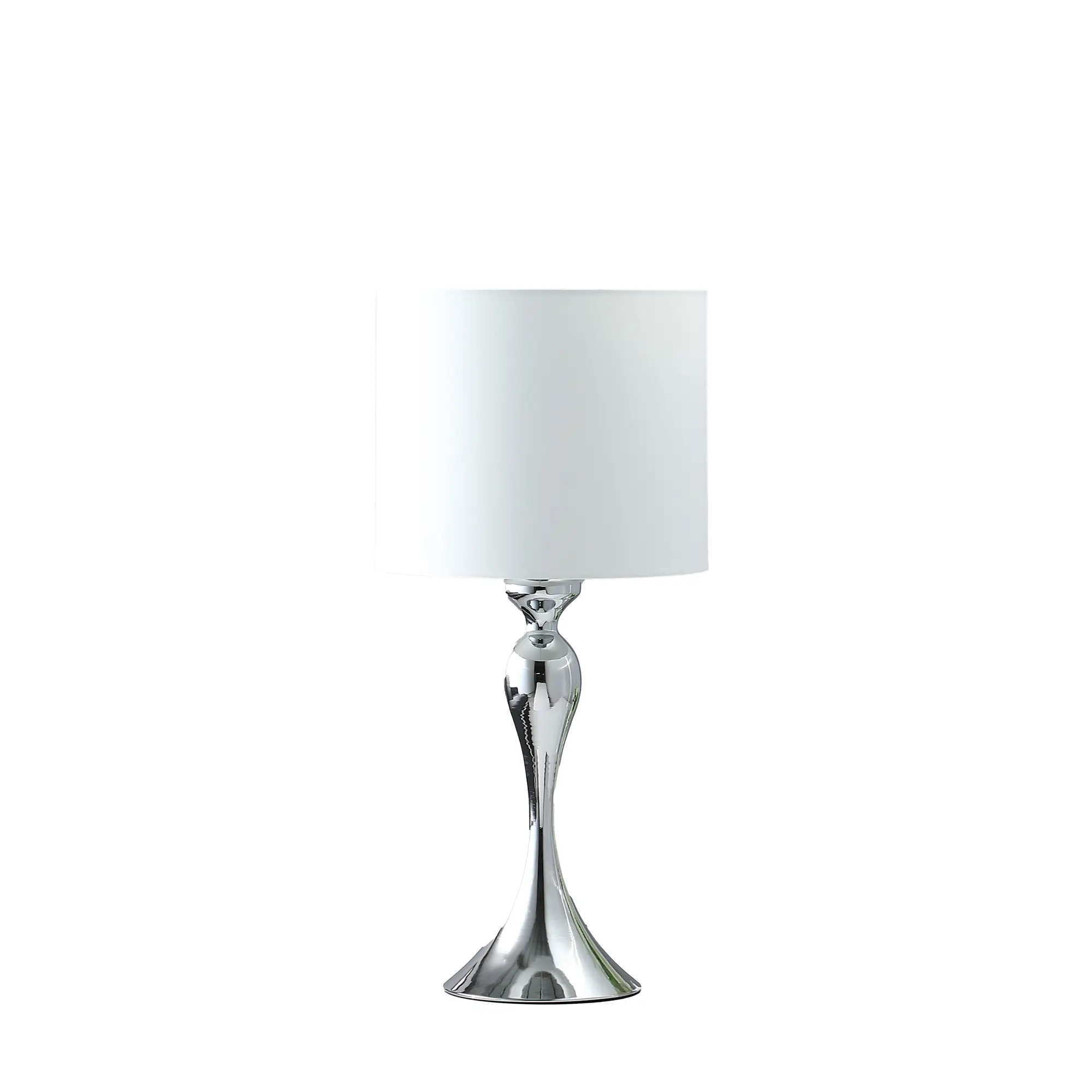YYDS 24.5" In Bailey Dark Silver Chrome Modern Candlestick Metal Table Lamp