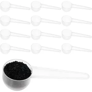 12 count Plastic Measuring Scoop Coffee Scoops Teaspoon (20 cc | 1 tablespoon | 20 mL) Protein Milk  Scoops with Long Handle for Measuring Coffee