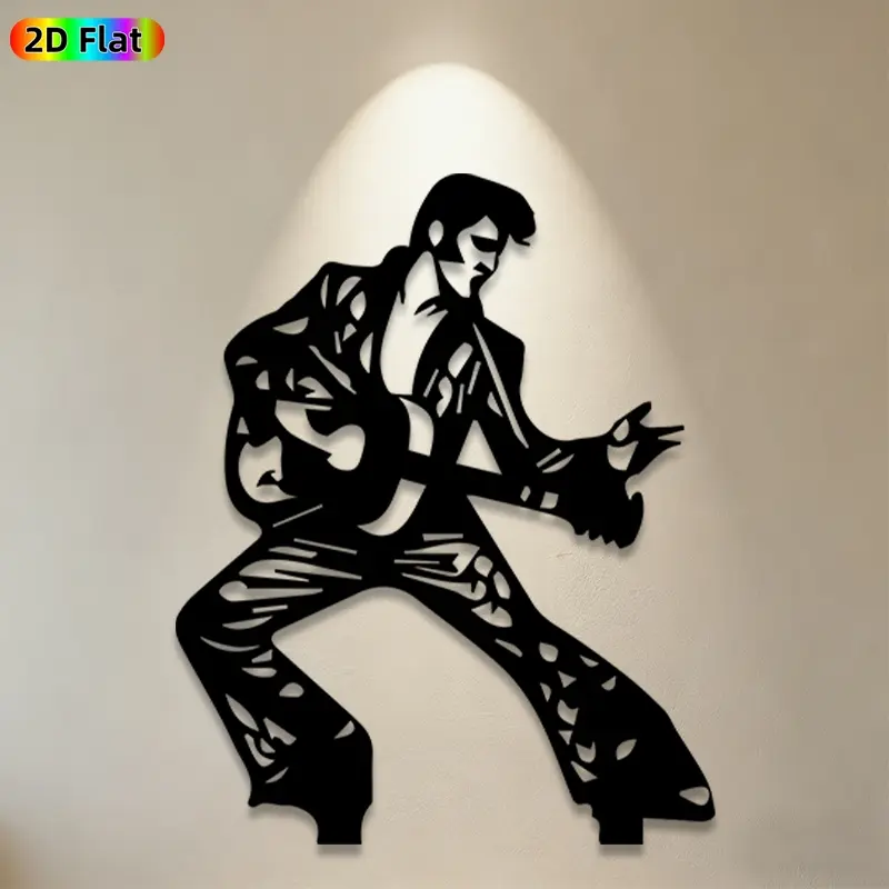 1pc Elvis Presley Metal Wall Art, Home Wall Art, Decoration Items, Statue Mural, Ideal Gift for Christmas, Rock 'n' Roll Enthusiasts, Rust-Resistant Metal Wall Decor Wall Sculptures, Perfect for Living Room Wall Elvis Presley Fans