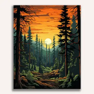 Tall Trees Forest Paint by Numbers Kit