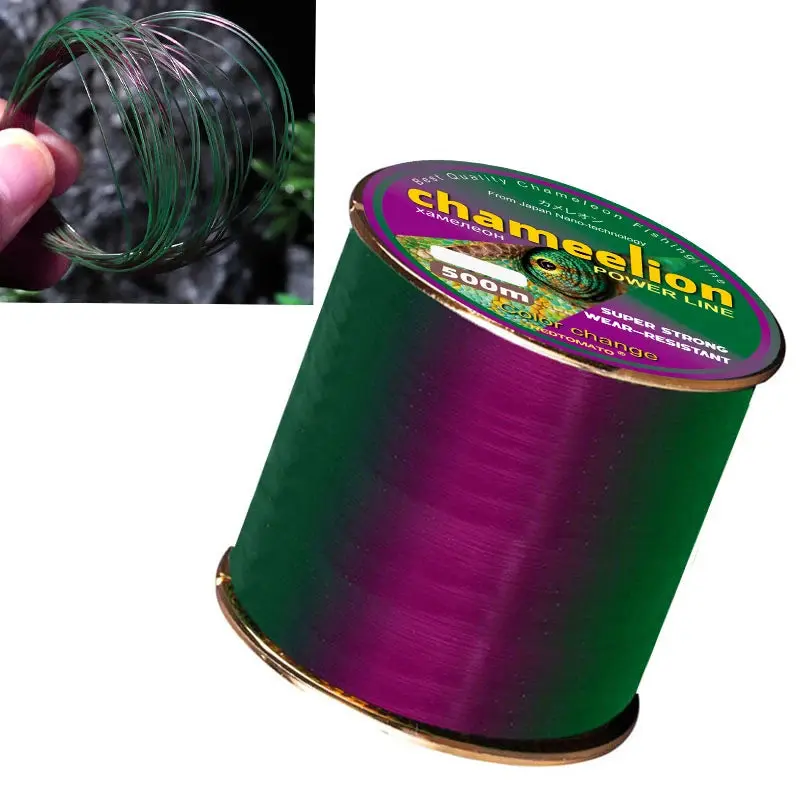 Chameleon Color-Changing Monofilament Line, Fluorocarbon Coated Nylon Spool, Abrasion Resistant and Low Memory Stealth Sinking Line, Bionic Coat, Sink Line