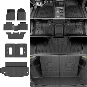 [Fits 16-26 Durango] Floor Mat Compatible with 2016-2026 Dodge Durango Trunk Liner 3rd Backrest Mat Replacement for 2016-2026 Dodge Durango Accessories(Trunk Mat+3rd Backrest Mat+6 Seats Floor Mat)