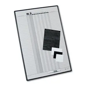 212 MAIN Magnetic Employee In/Out Board, 24x36" Porcelain Surface, Gray/Black Aluminum Frame, Employee Track Kit Included