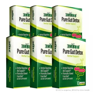 6 Boxes Value Bundle | Single Box Sold Separately $19.90, EGUOO Herbal Digestive Healthcare 60 packets - Contains senna leaf and Cascara sagrada - Vegan - lactose free - gut cleanse