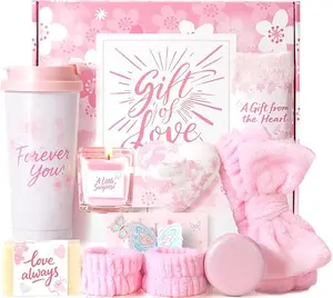 Birthday Gifts for Women – Cherry Blossom Spa Gift Box, Self-Care Package for Mom, Wife, Relaxation Basket for Mother’s Day, Christmas