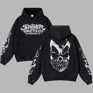 [Baby Gang] Slaughter to Prevail Grizzly Heavy Metal Washed Hoodie Slaughter to Prevail Tour 2026 Deathcore Unisex Oversize Rock Band Cotton Gift For Rock Music Lovers Vintage 90s Graphic Hoodie Graphic Streetwear