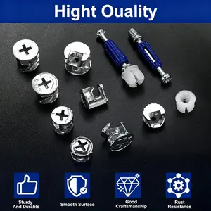 120Pcs Cam Locks for Furniture Assortment Kit – 3-in-1 Eccentric Hardware Wheels with Wood Dowel Pins | Cam Lock Nuts & Screws | Twist Lock Fasteners for Cabinet, Drawer, Closet, Wardrobe Assembly & Repair multifunctional tool screwdriver strong