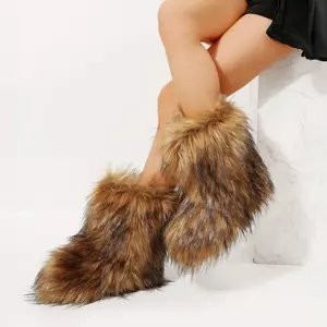Faux Plush Lined Snow Boots for Women - Warm & Fluffy Winter Indoor Outdoor Shoes Springfresh